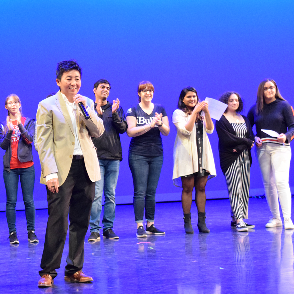 Host, Len, at the Global Wildcats Got Talent show