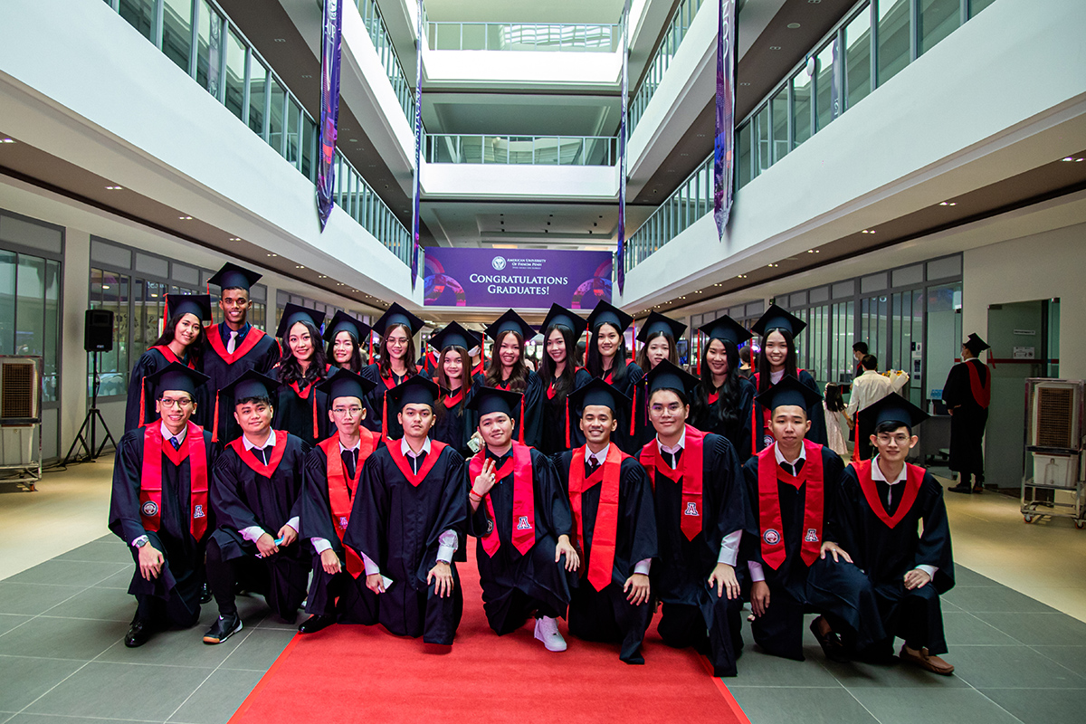group of students posing together at the UArizona AUPP Graduation Ceremony June 2022