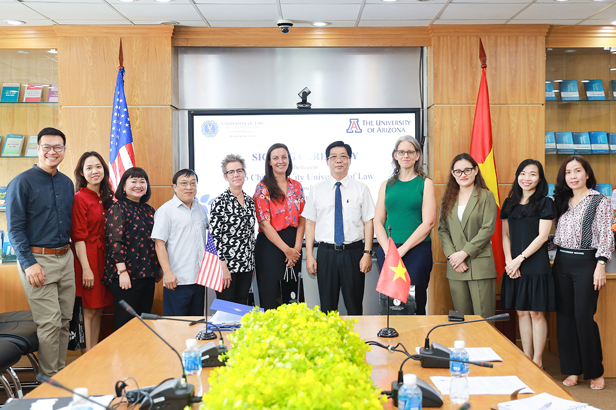 UArizona delegation at MOU signing with Ho Chi Minh University Law  in Vietnam