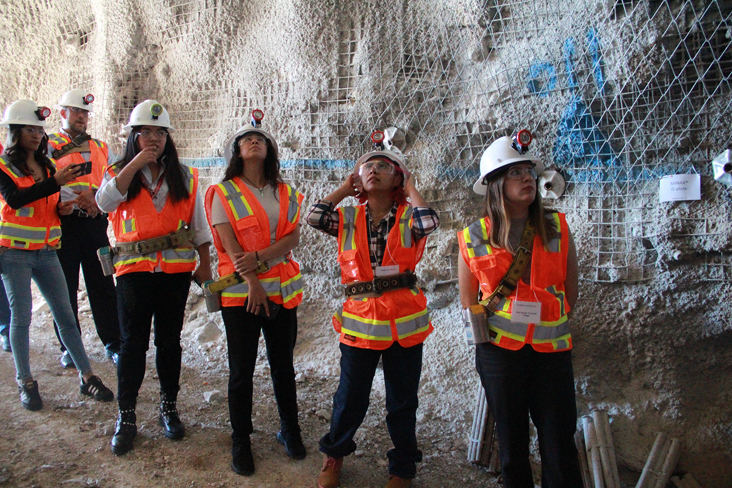 Women in STEM 2022 touring San Xavier mining lab