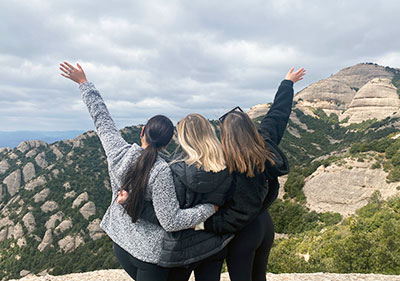 Three students in Barcelona