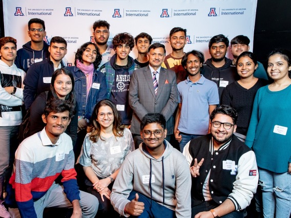 Dr. TV Nagendra Prasad with Indian students, faculty and scholars.