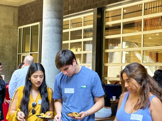 Students enjoying the delicious spread