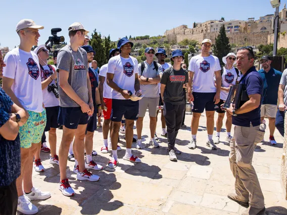 UArizona men's basketball team on their summer tour.