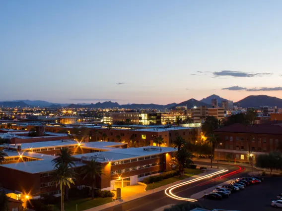 University of Arizona campus at dusk