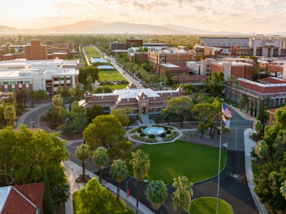 Arial view of the University of Arizona campus