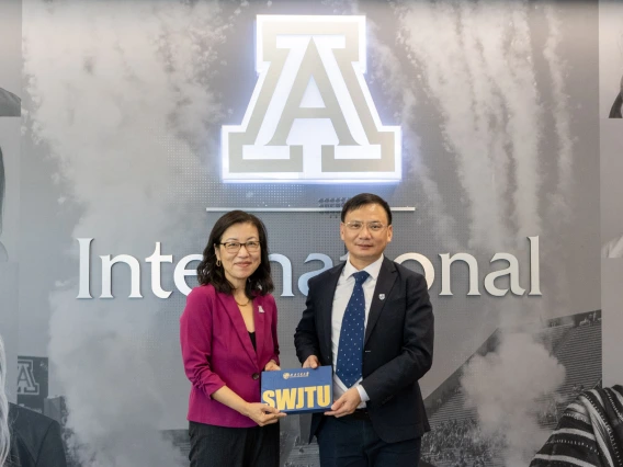 Vice President for University of Arizona International and Dean of International Education Dr. Jenny Lee and Southwest Jiaotong University Vice President Zhengyou 