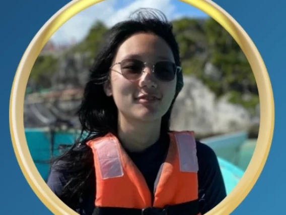 text reading: College of Science Outstanding Seniors - Handan 'Hannah' Mo