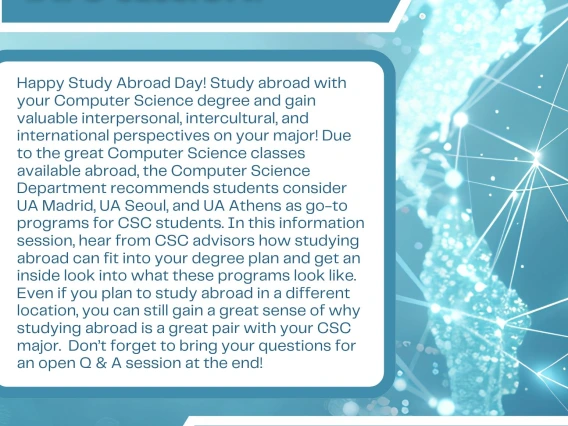 Computer Science Study Abroad Day Info Session February 24th