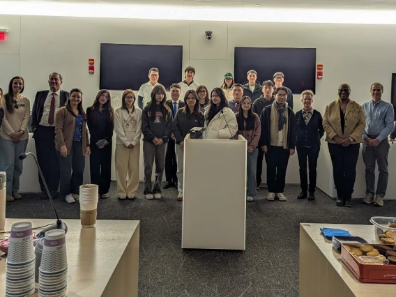 A large group of Study Arizona students smile at the camera.