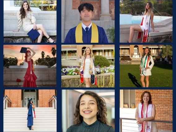 9 Graduating seniors' photos in regalia