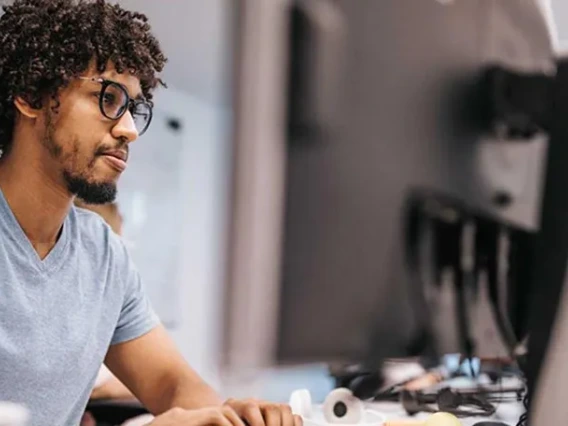 Man working on computer