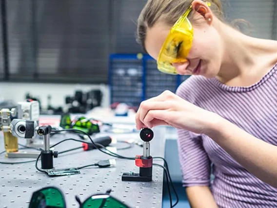 Woman in science lab