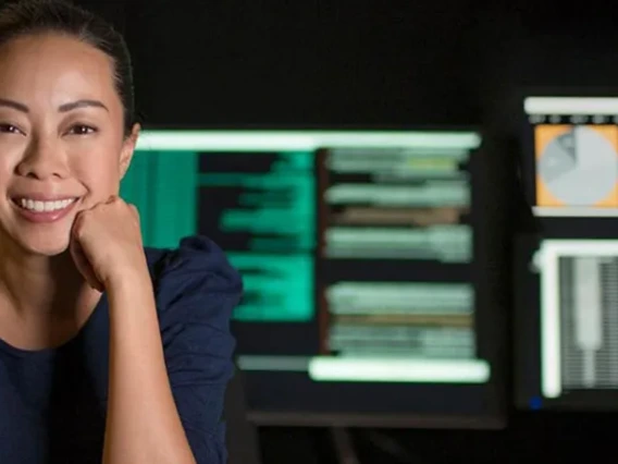 Woman working on computer