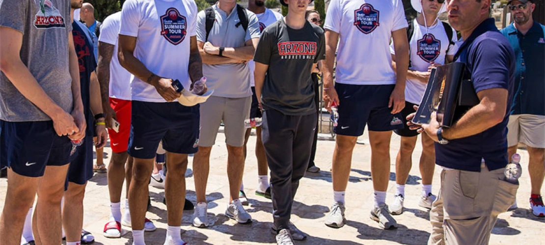 UArizona men's basketball team on their summer tour.