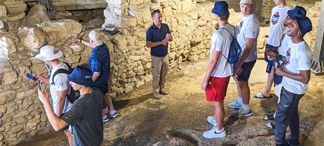 UArizona men's basketball team on their summer tour.