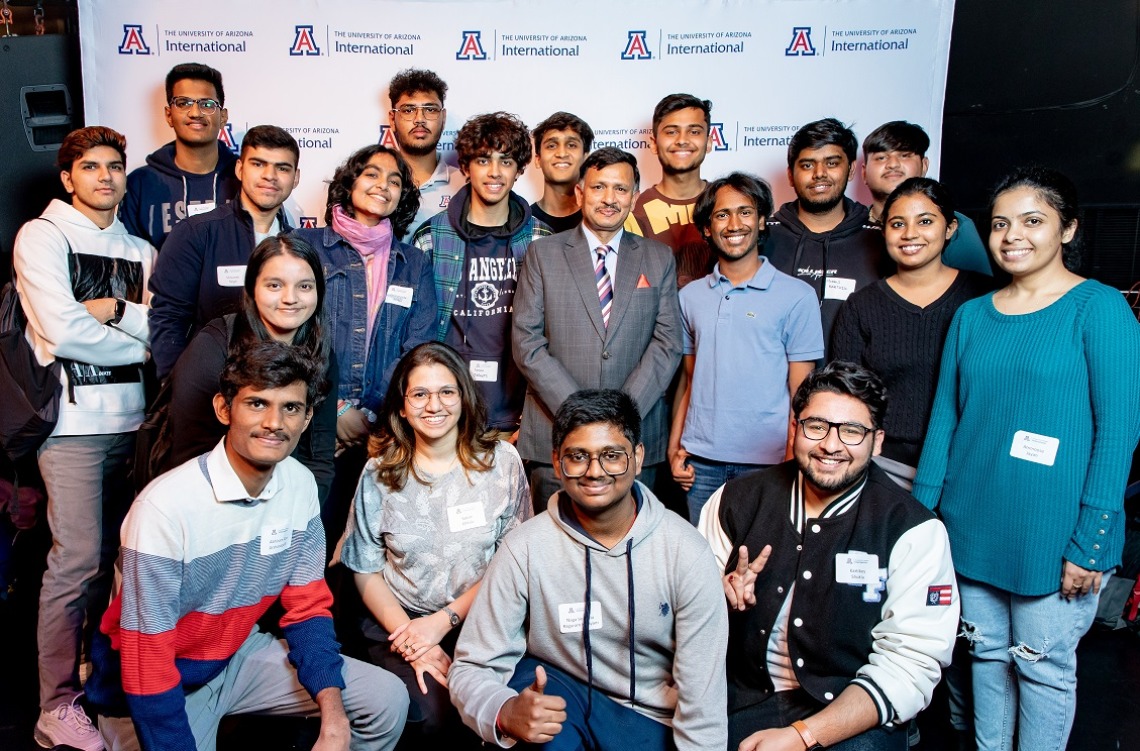 Dr. TV Nagendra Prasad with Indian students, faculty and scholars.