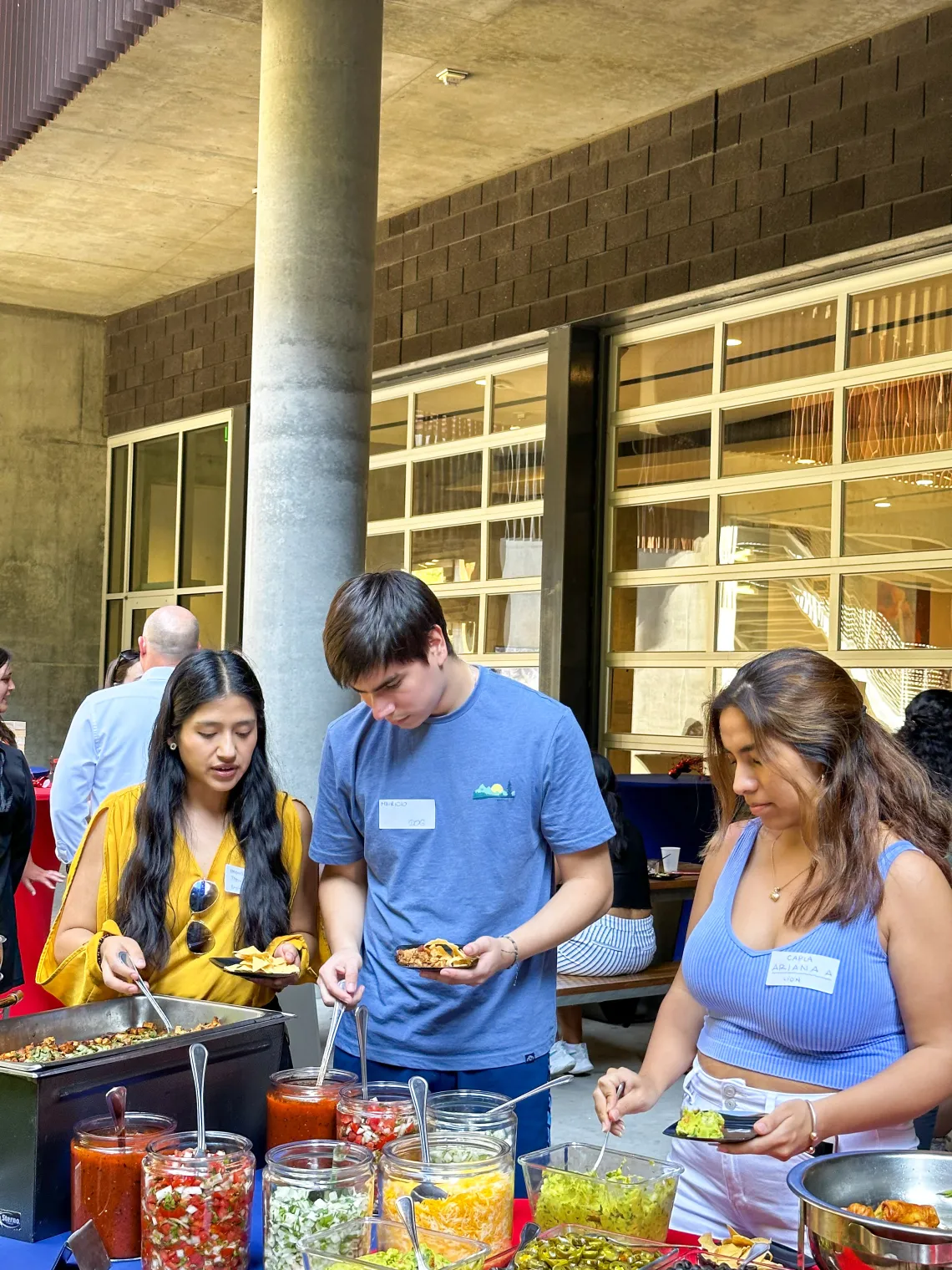 Students enjoying the delicious spread