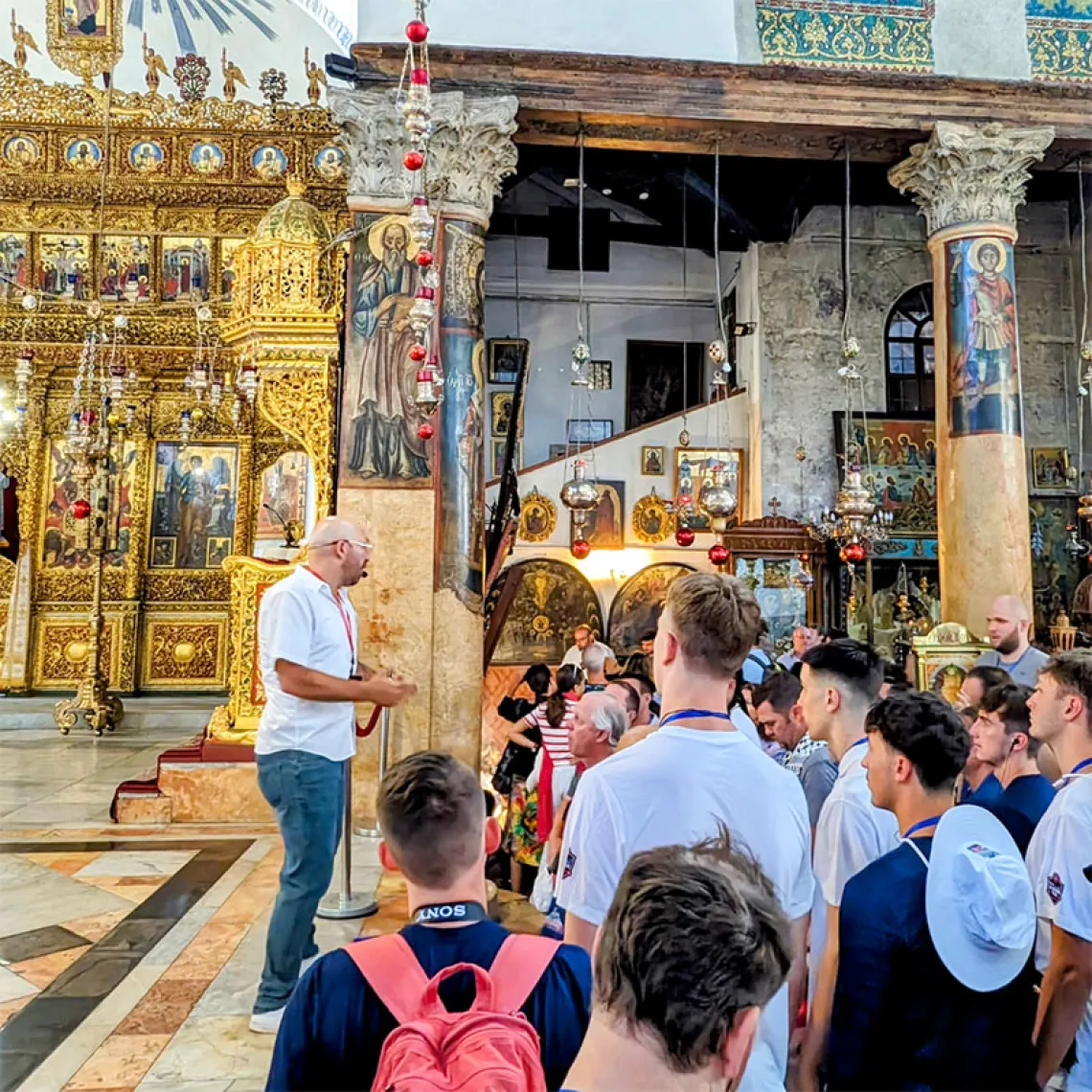 UArizona men's basketball team on their summer tour.