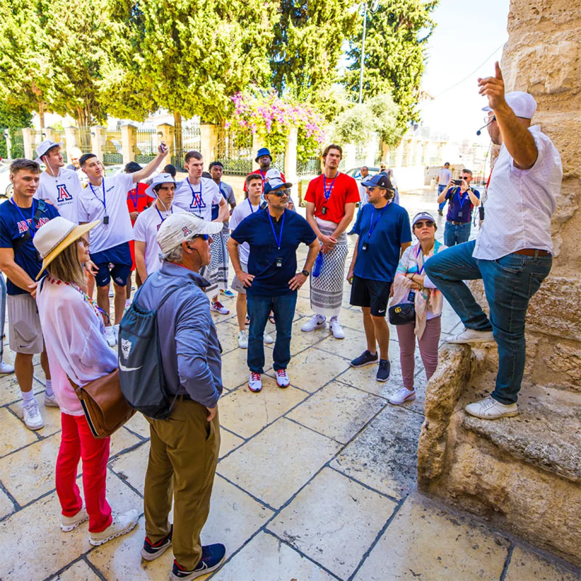 UArizona men's basketball team on their summer tour.