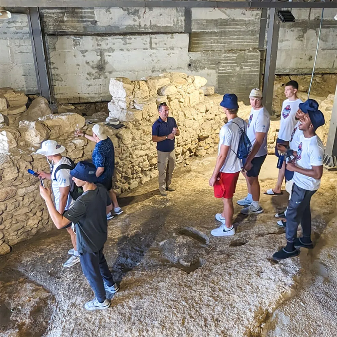 UArizona men's basketball team on their summer tour.