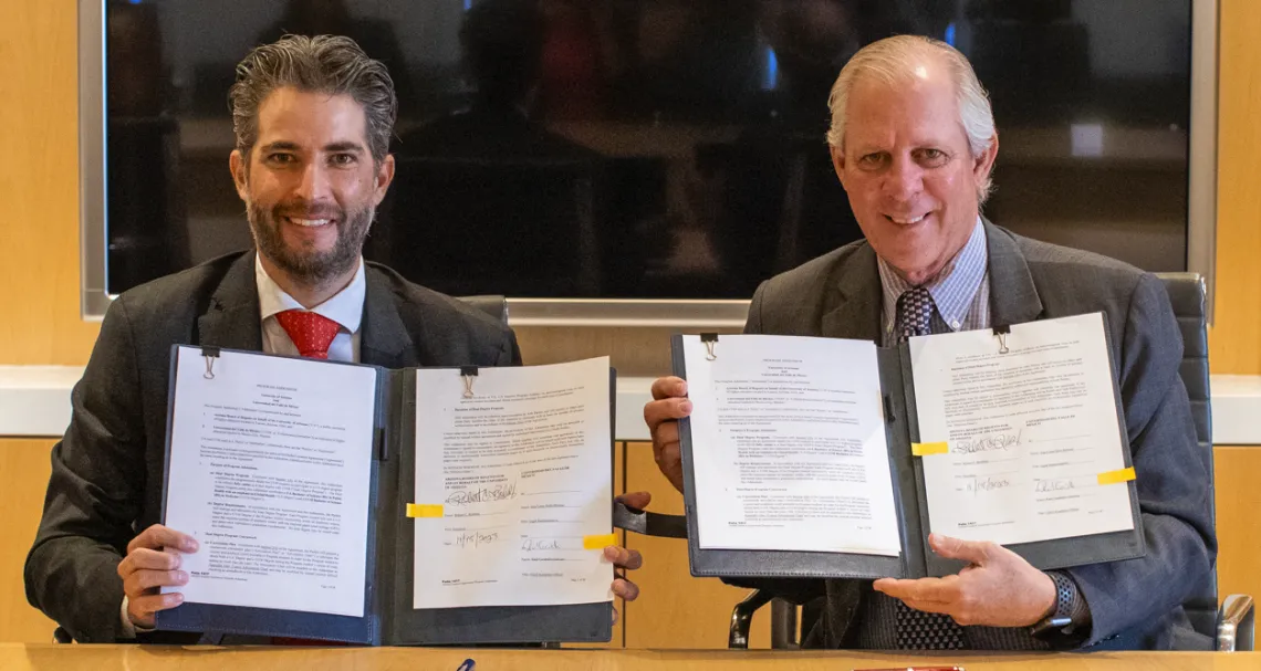 University of Arizona President Robert C. Robbins and Raúl Caraballo Guevara Chief Academic Officer at UVM, Mexico