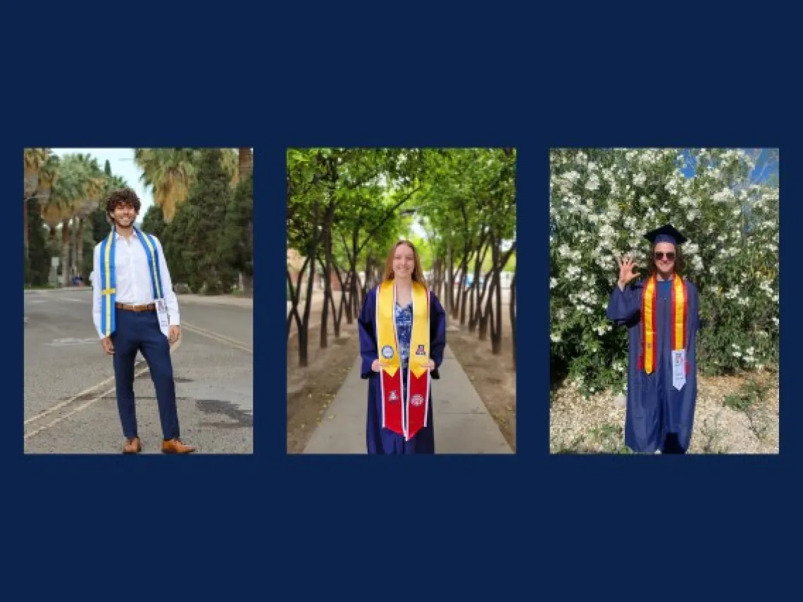 Students with graduation regalia