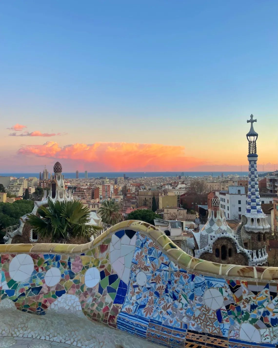 A skyline at Park Güell