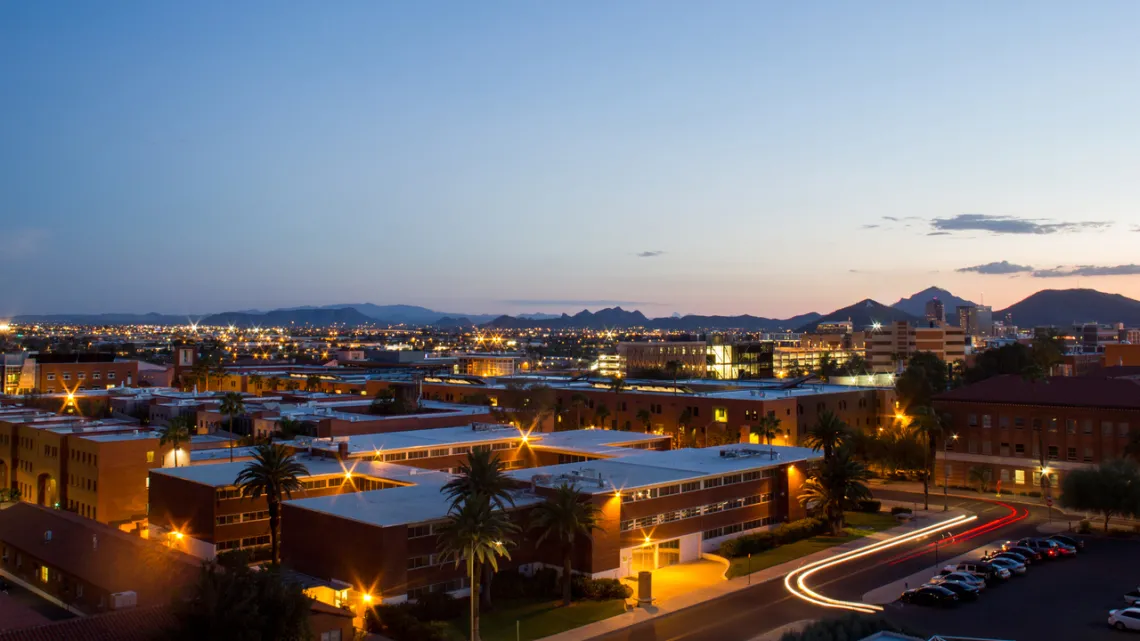 University of Arizona campus at dusk