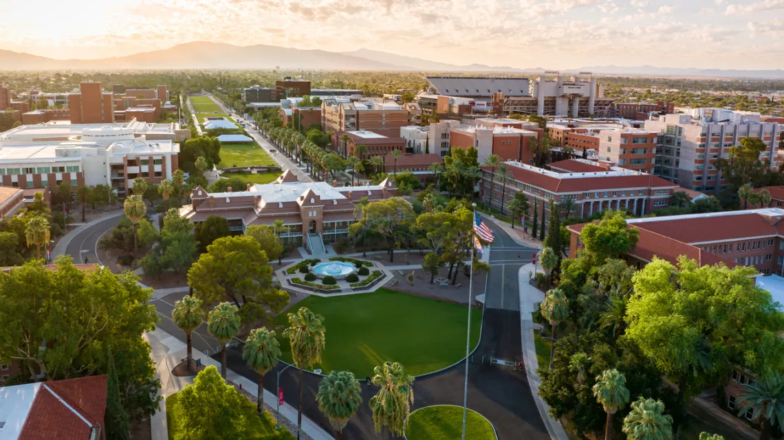 Arial view of the University of Arizona campus