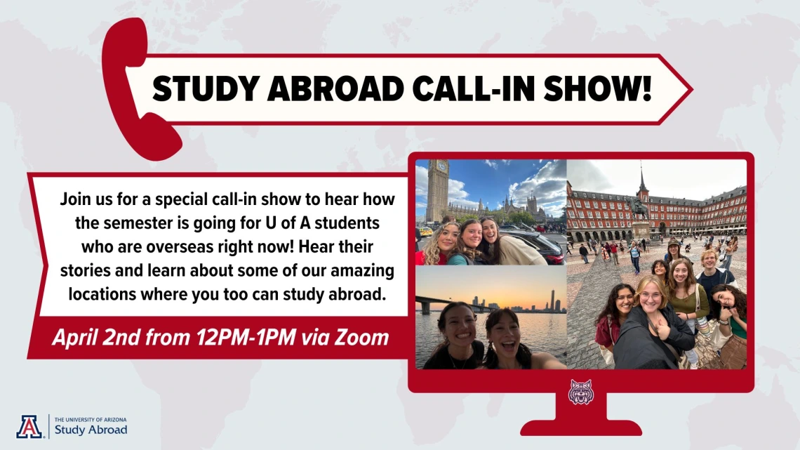 study abroad call in show on april 2nd