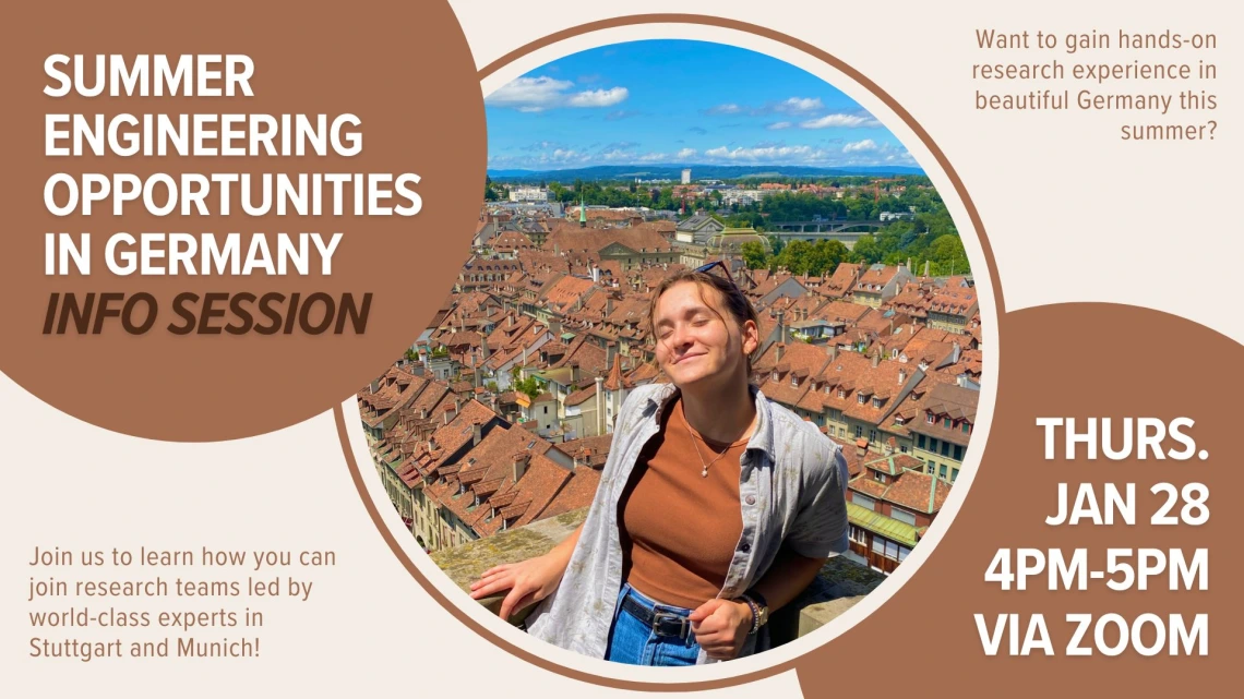 Summer engineering opportunities in Germany info Session on January 28