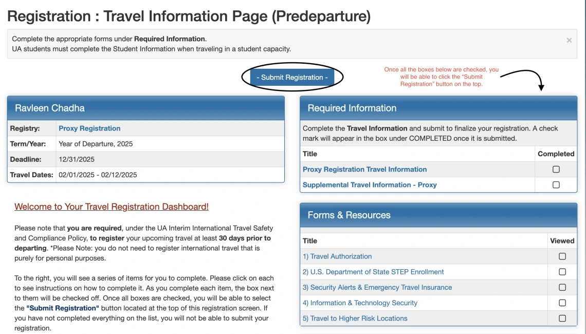 Registration Page