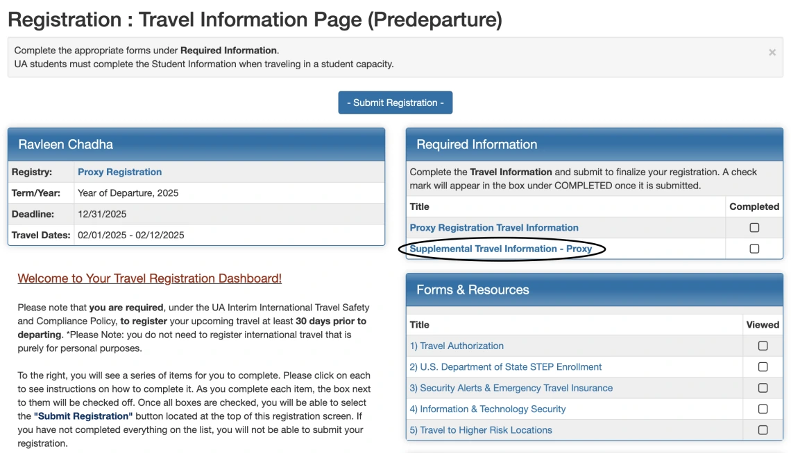 Supplement Travel Information - Proxy