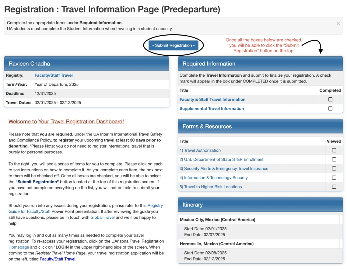 Registration Page