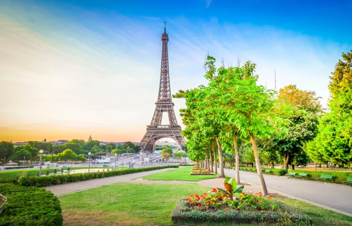 Eiffel Tower at sunset