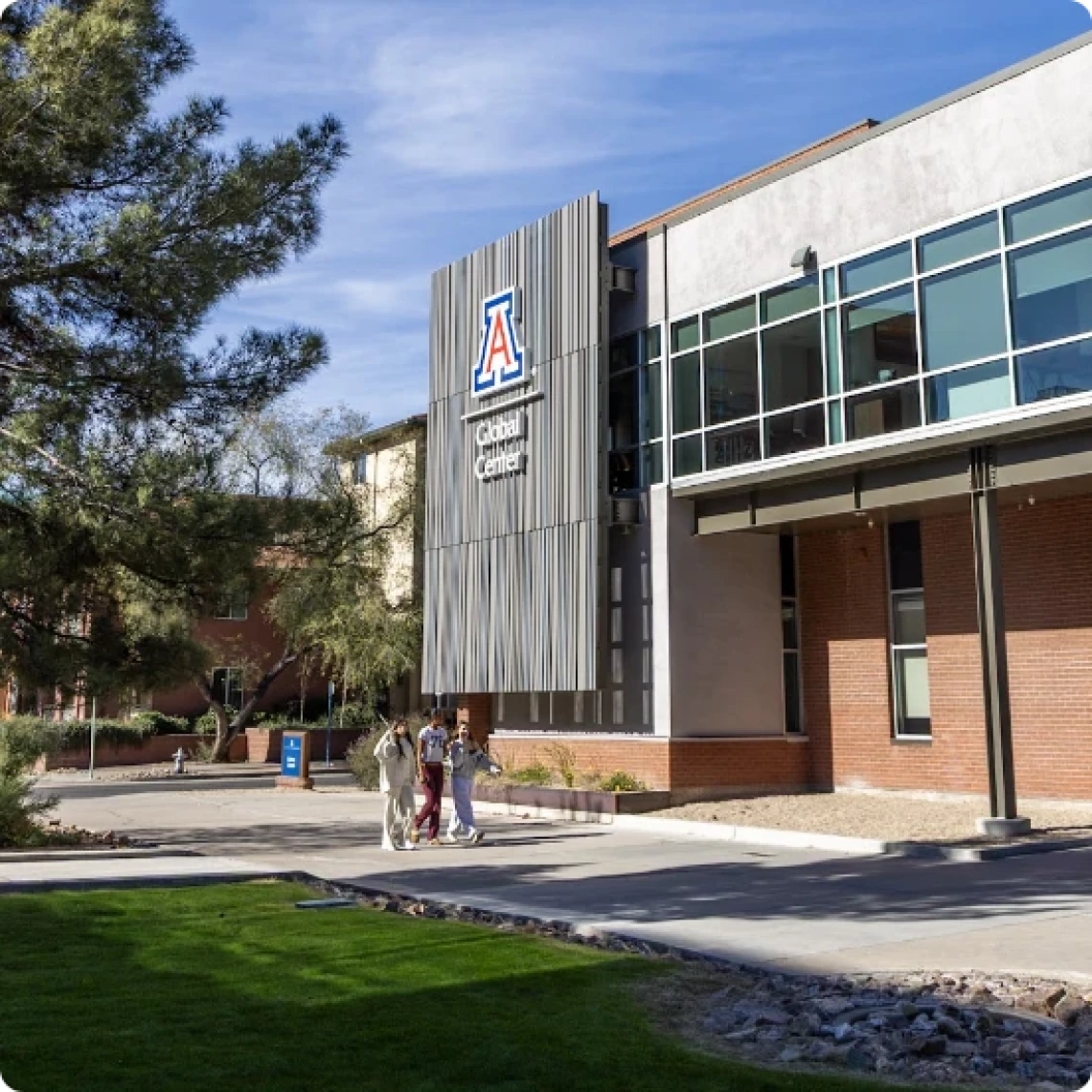 The front of the Global Center building.
