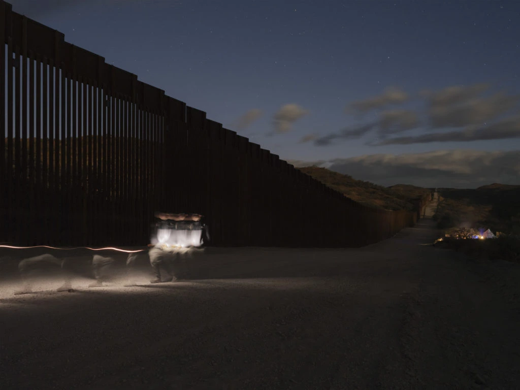 Self-portrait of Beihua Guo along the border, 2024 in David Taylor’s ART504 Border as Network.