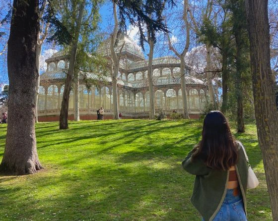 Young woman at Crystal Palace in Madrid