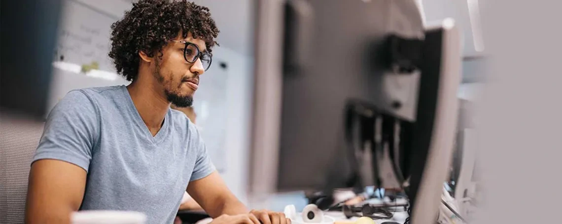 Man working on computer