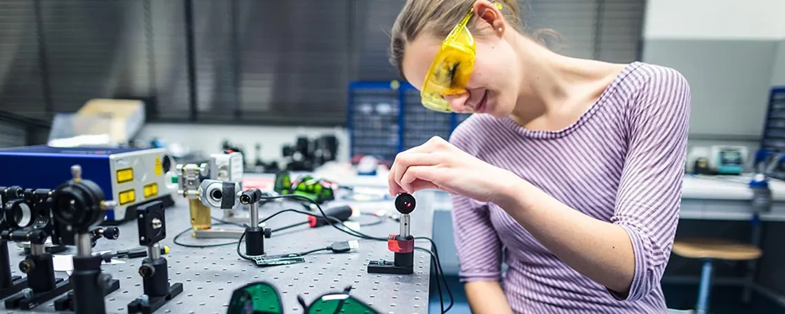 Woman in science lab