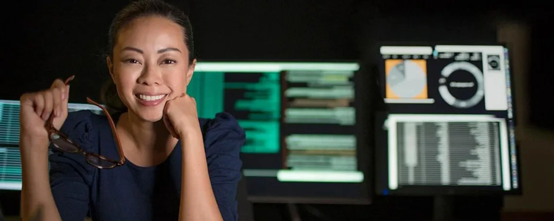 Woman working on computer