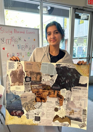 U of A student shares their completed vision board.