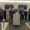 A large group of Study Arizona students smile at the camera.