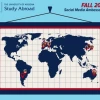 Fall 2025 Social Media Ambassadors located on a map of their program locations