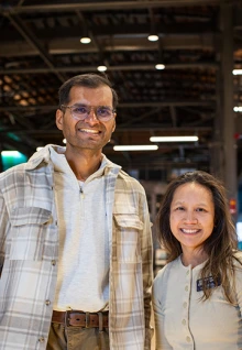 International graduate Shreyas Hegde and Associate Director for International Student Services Noelle Sallaz