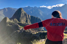 Madison Crutcher in front of Machu Picchu