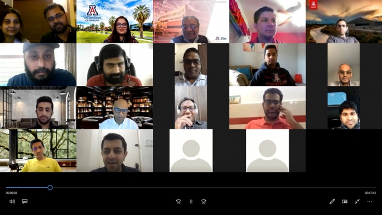 Screenshot of Zoom meeting for UArizona Alumni Association India Chapter Meeting Screenshot of Zoom meeting for UArizona Alumni Association India Chapter Meeting