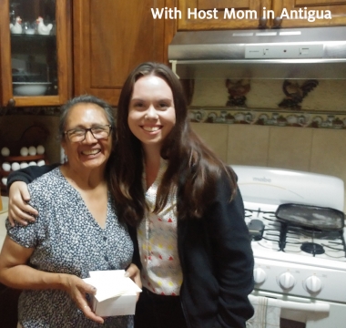Aria Levin with host mom in Antigua Aria Levin with host mom in Antigua