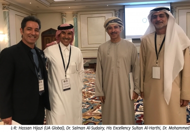 L-R: Hassan Hijazi (UA Global), Dr. Salman Al-Sudairy, His Excellency Sultan Al-Harthi, Dr. Mohammed 